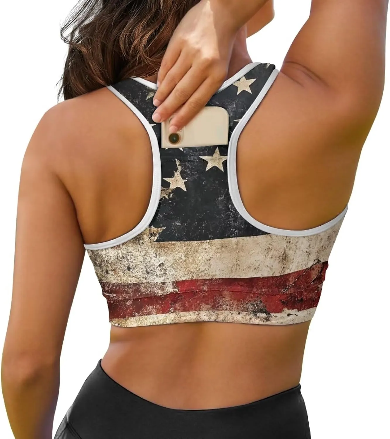 Women Racerback Workout Tank Tops Removable Padded Crop Tops