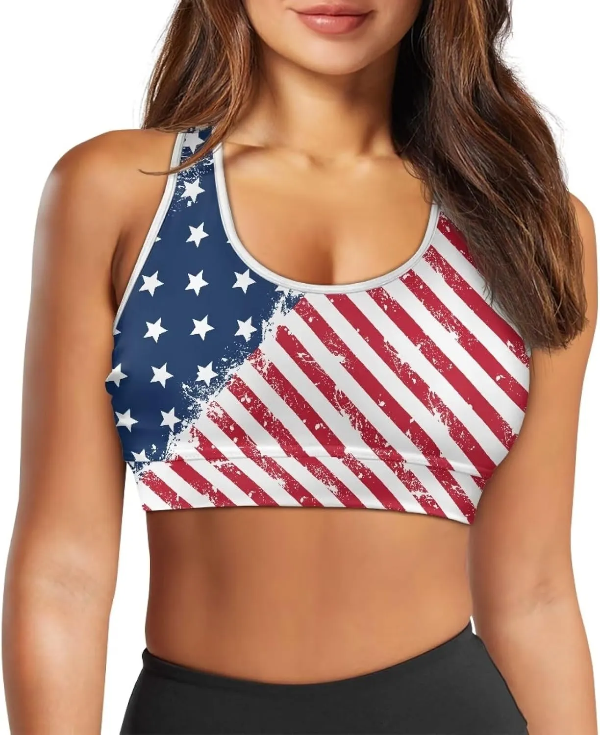 Women Racerback Workout Tank Tops Removable Padded Crop Tops