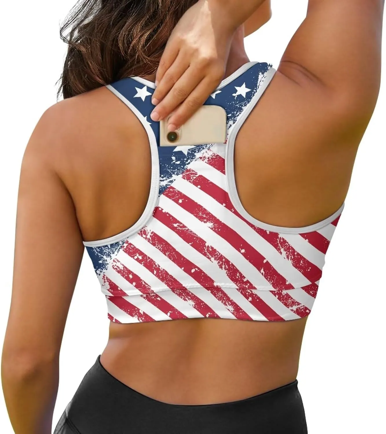 Women Racerback Workout Tank Tops Removable Padded Crop Tops
