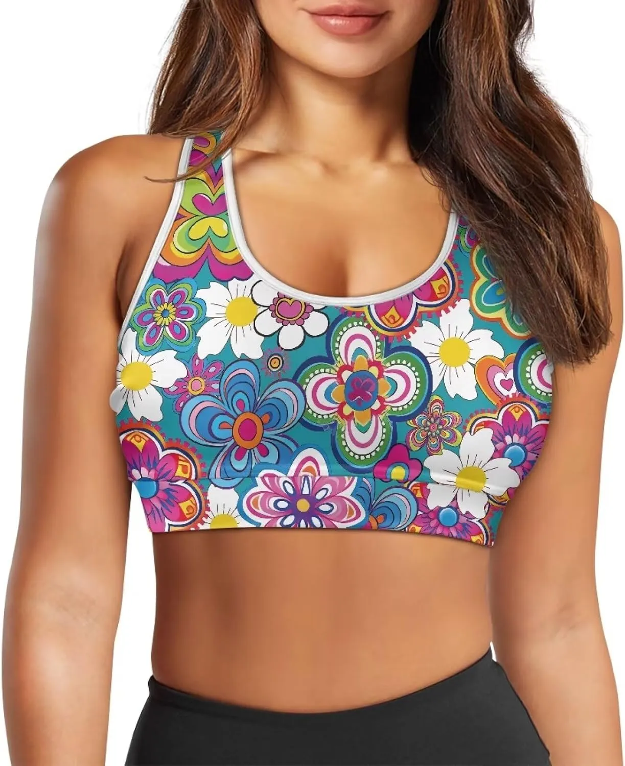 Women Racerback Workout Tank Tops Removable Padded Crop Tops