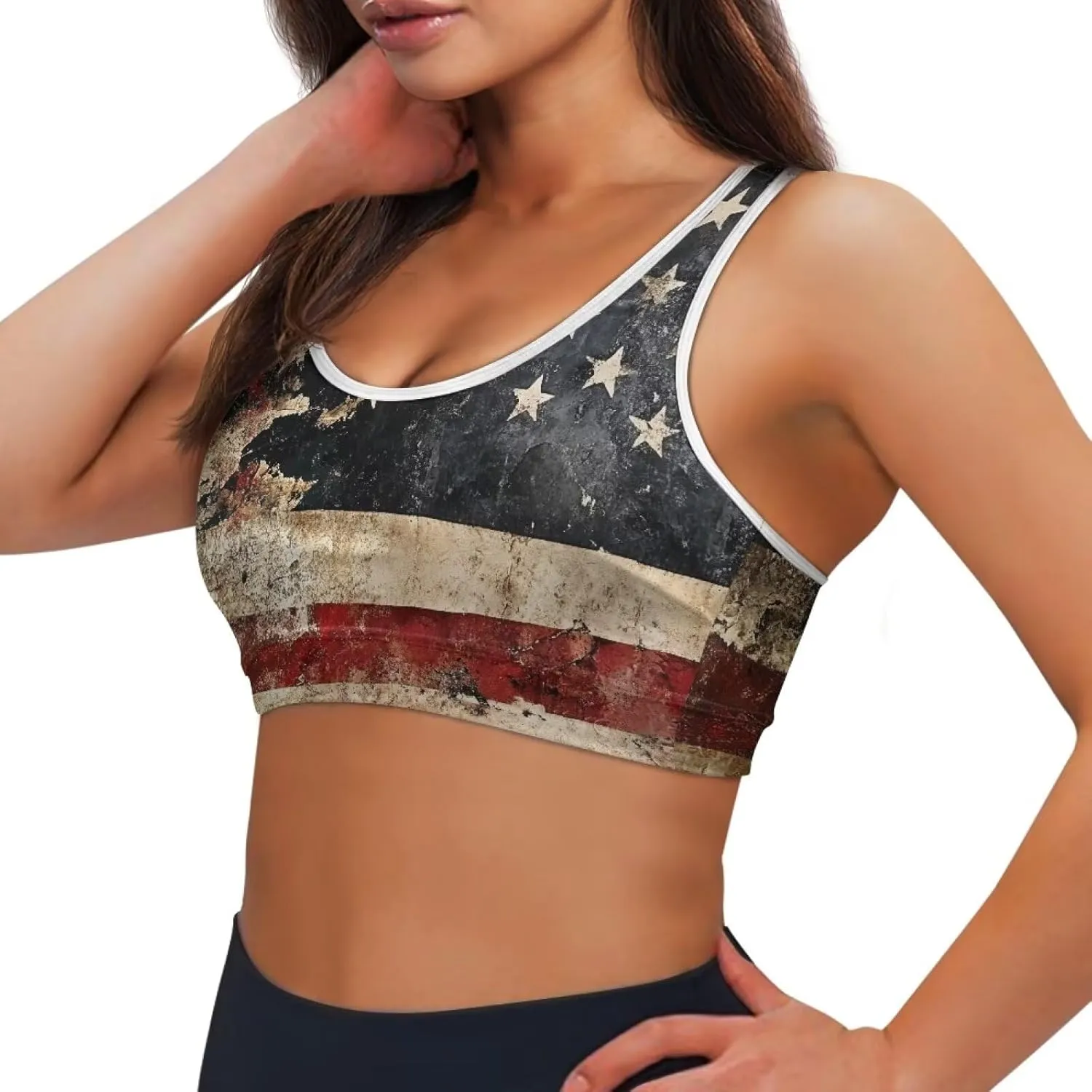 Women Racerback Workout Tank Tops Removable Padded Crop Tops