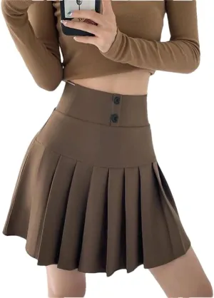 Women Streetwear High Waist Mini Pleated Skirts Short Tennis Saia