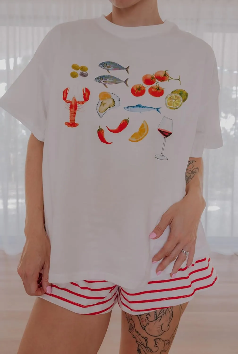 Women Teen Girls Oversized Graphic Tee Shirt Y2k Short Sleeve Baggy Shirts Crewneck Loose Tee Top Summer Clothes