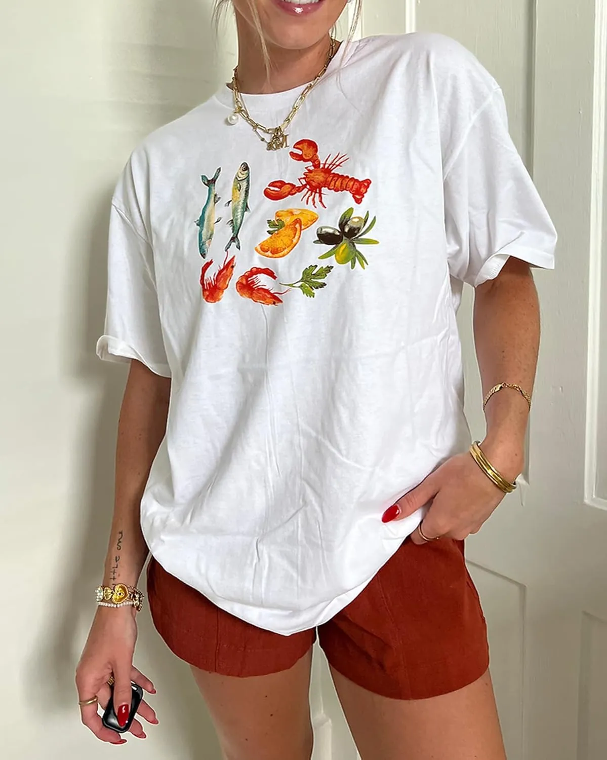 Women Teen Girls Oversized Graphic Tee Shirt Y2k Short Sleeve Baggy Shirts Crewneck Loose Tee Top Summer Clothes