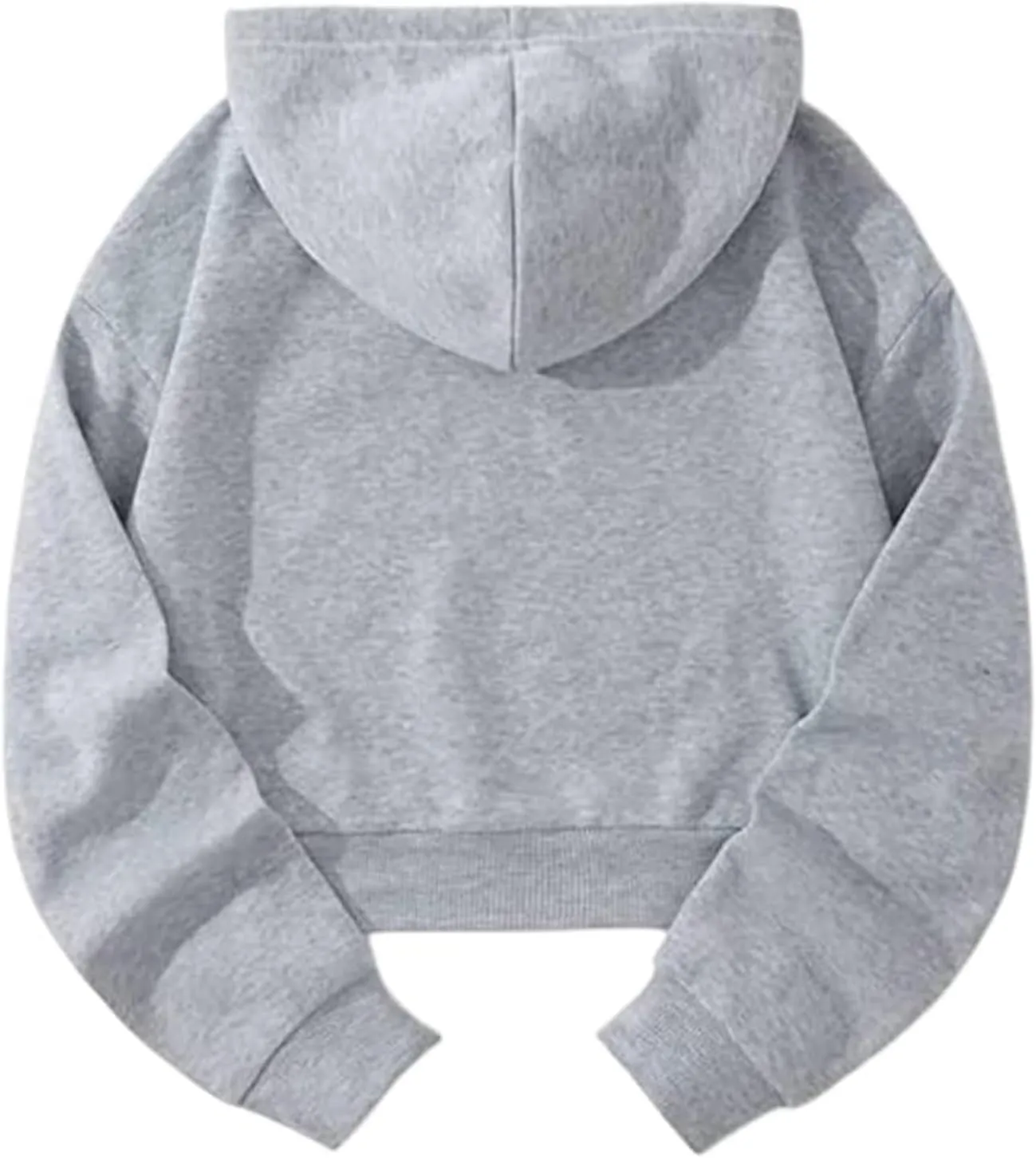Women Trendy Cropped Hoodies Fleece Hooded Sweatshirts Comfortable Pullover Fall Winter Outfits Long Sleeve Tops