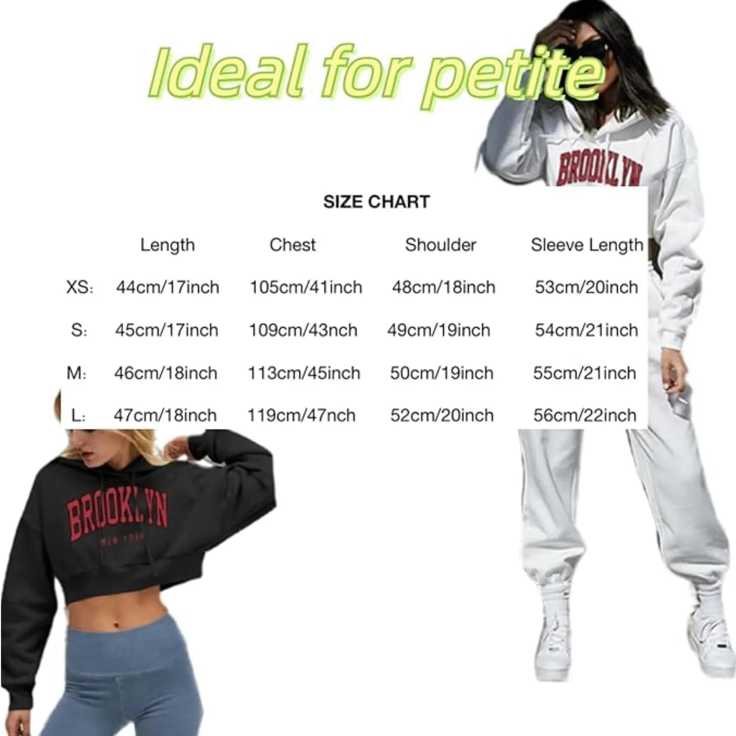 Women Trendy Cropped Hoodies Fleece Hooded Sweatshirts Comfortable Pullover Fall Winter Outfits Long Sleeve Tops