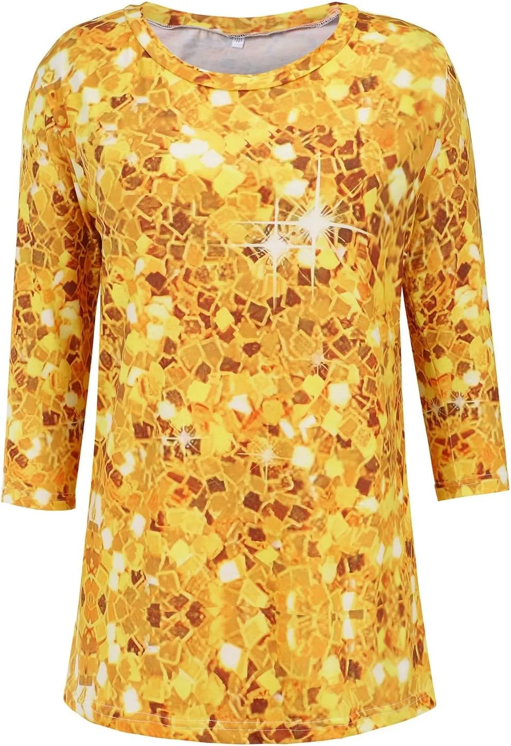 Women's 3/4 Sleeve Tops Trendy Summer 2025 Floral Print Crew Neck T-Shirts Casual Loose Fit Blouses Slim Tunic Outfits
