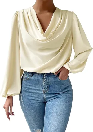 Women's Blouse Plus Size Casual Shirt Soft Comfy Long Sleeve Sexy V Neck Shirt Tops Work Pullover Tops