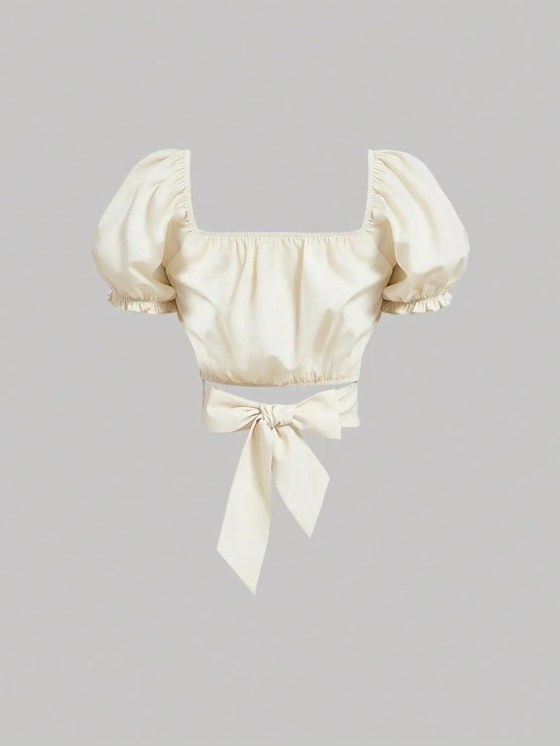 Women's Blouses Shirts Lace Short Sleeve Shirt with Back Bow Tie Trendy Tshirts Tops