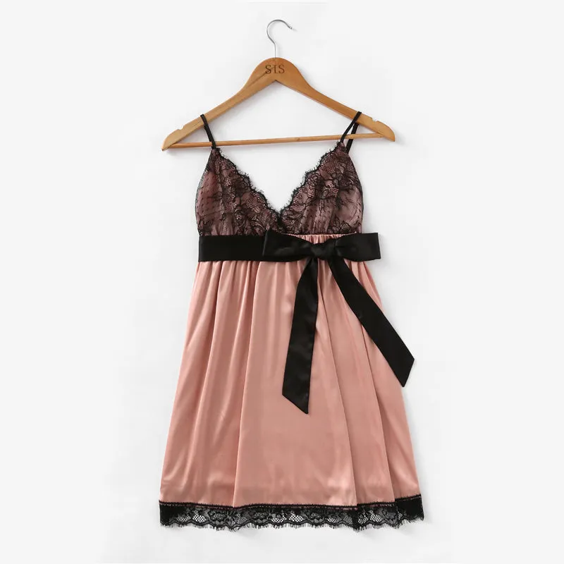 Women's Bow Waist Nightdress