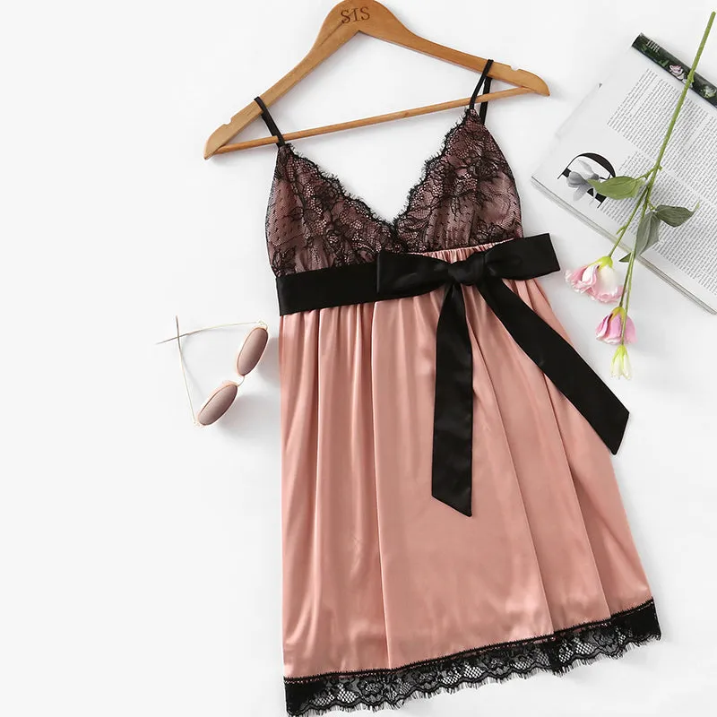 Women's Bow Waist Nightdress