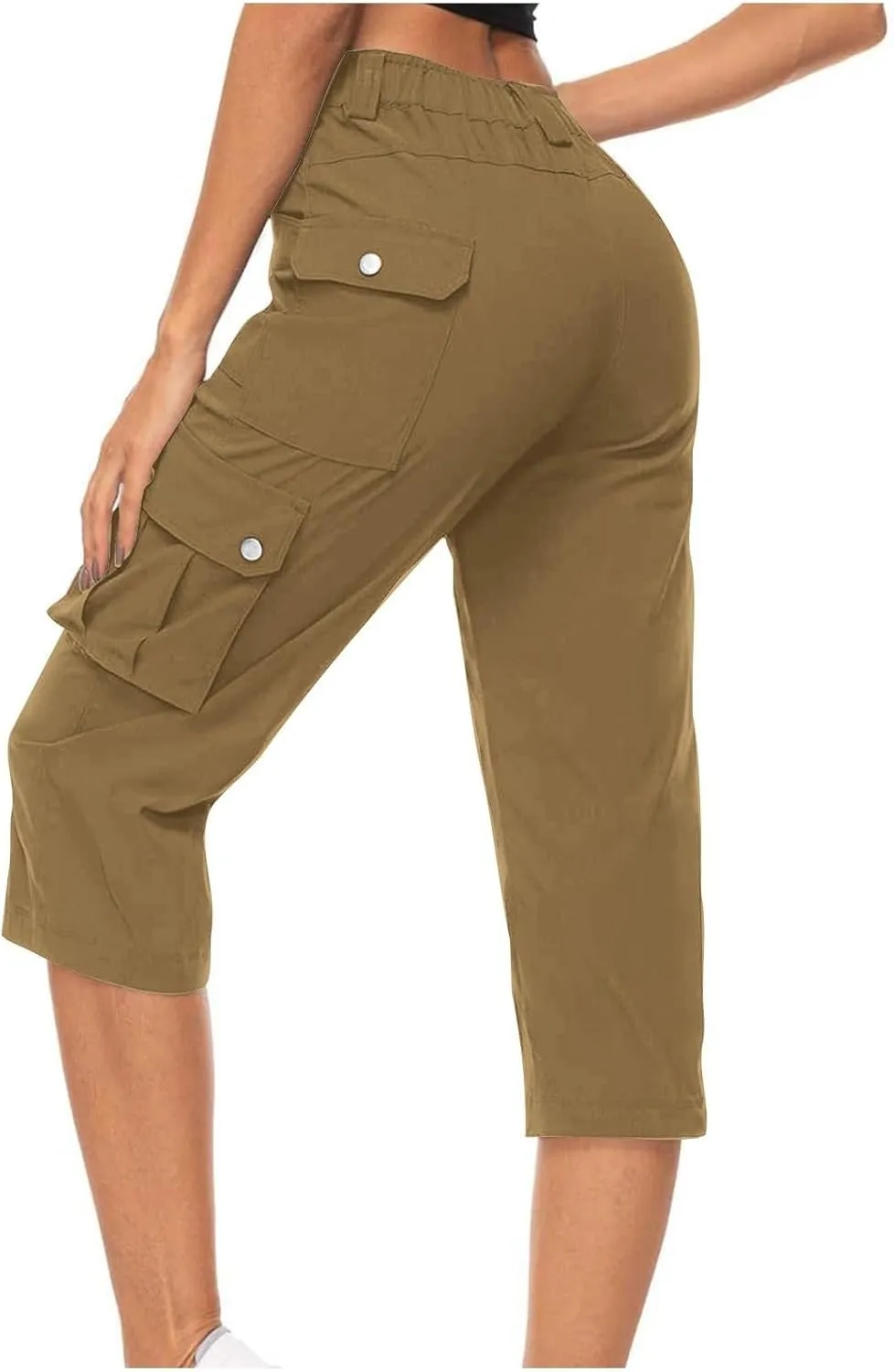Womens Cargo Capris Hiking Pants Lightweight Loose Fit Casual Capri Pants Dressy Athletic Trousers Cropped