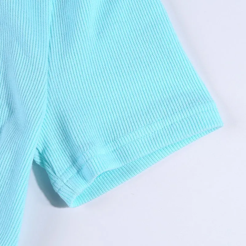 Women's Casual Cotton Short Sleeve Crop Top