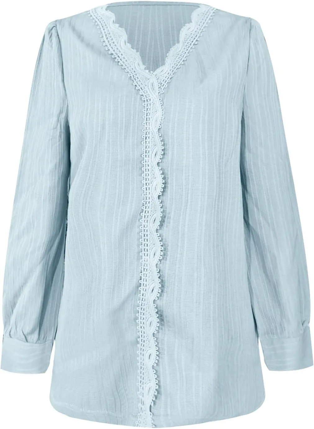 Womens Casual V Neck Tops Spring 2025 Long Sleeve Shirts Basic T Shirts Lightweight Loose T-Shirts Solid Tee Clothes