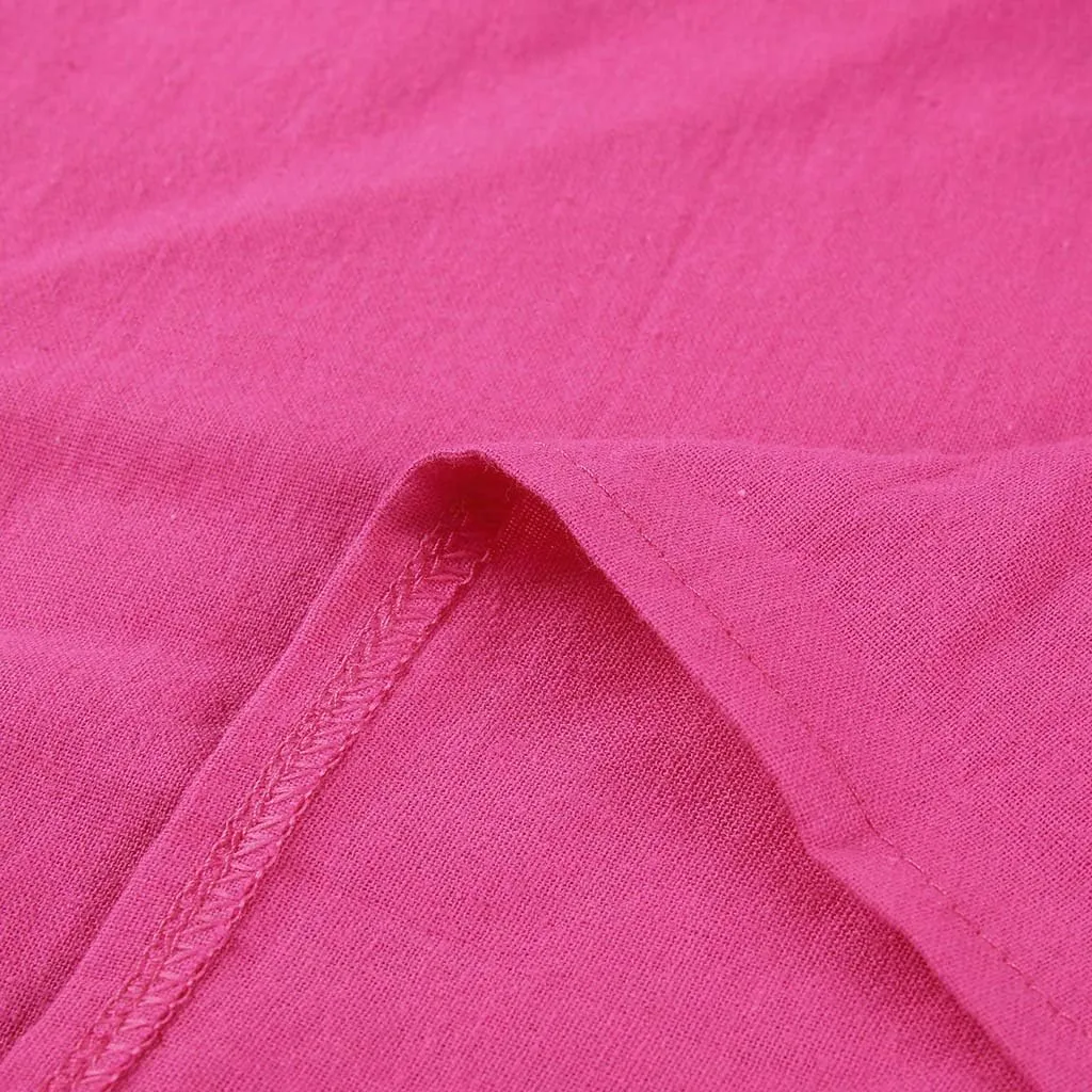 Women's Cotton Linen Dresses Summer Cup Sleeve Comfy Travel Sundresses Beach Wear Trendy Spring Vacation Clothes 2025