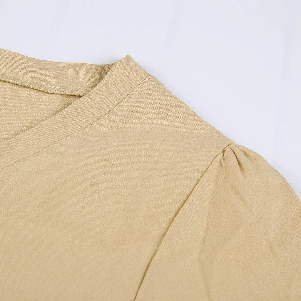 Women's Cotton Linen Dresses Summer Cup Sleeve Comfy Travel Sundresses Beach Wear Trendy Spring Vacation Clothes 2025