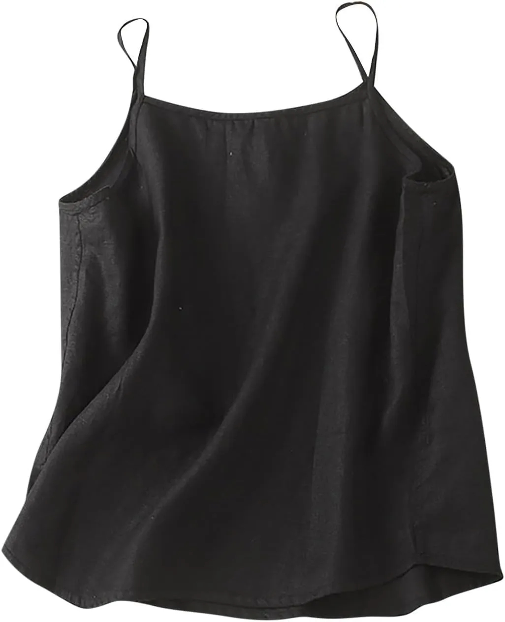Womens Cotton Linen Tank Tops Sleeveless Summer Strap Top Casual Cami Tees Sexy Spaghetti Strap Blouses Shirts
