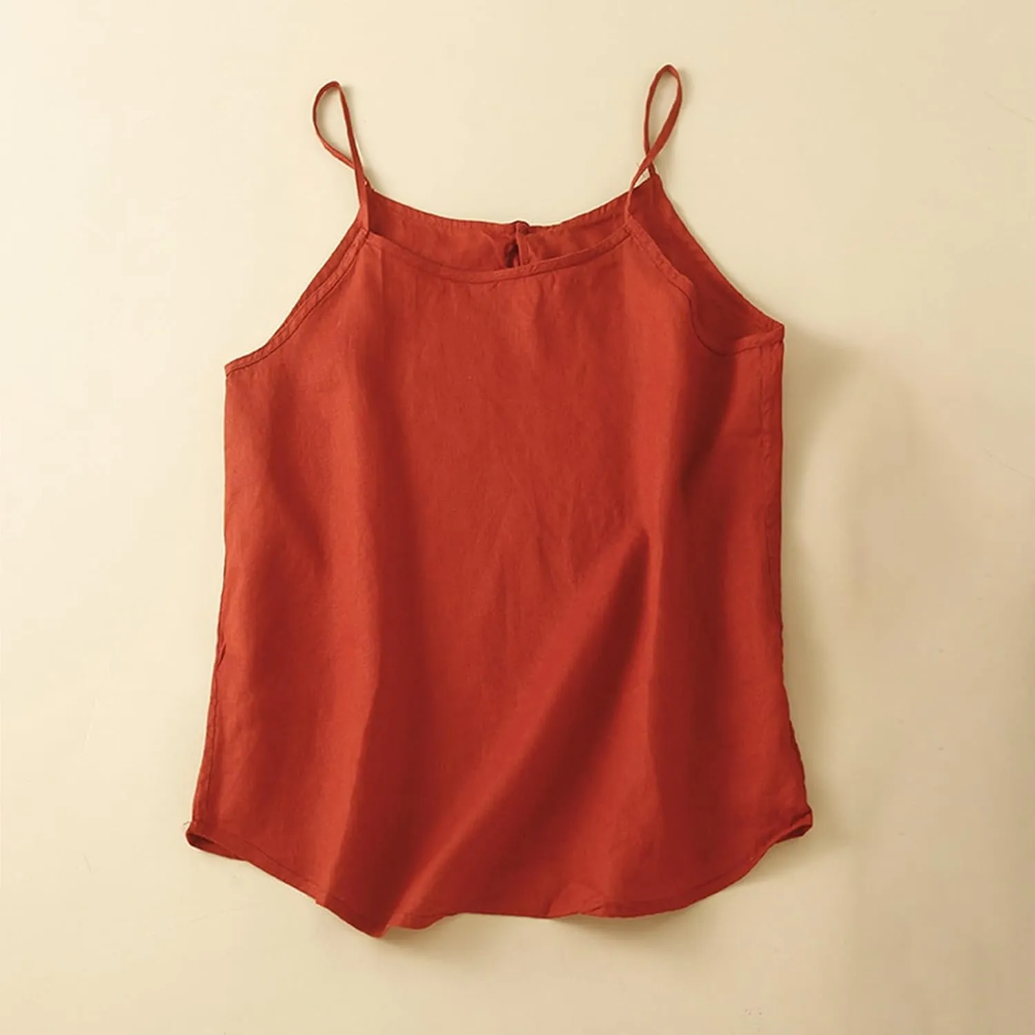 Womens Cotton Linen Tank Tops Sleeveless Summer Strap Top Casual Cami Tees Sexy Spaghetti Strap Blouses Shirts
