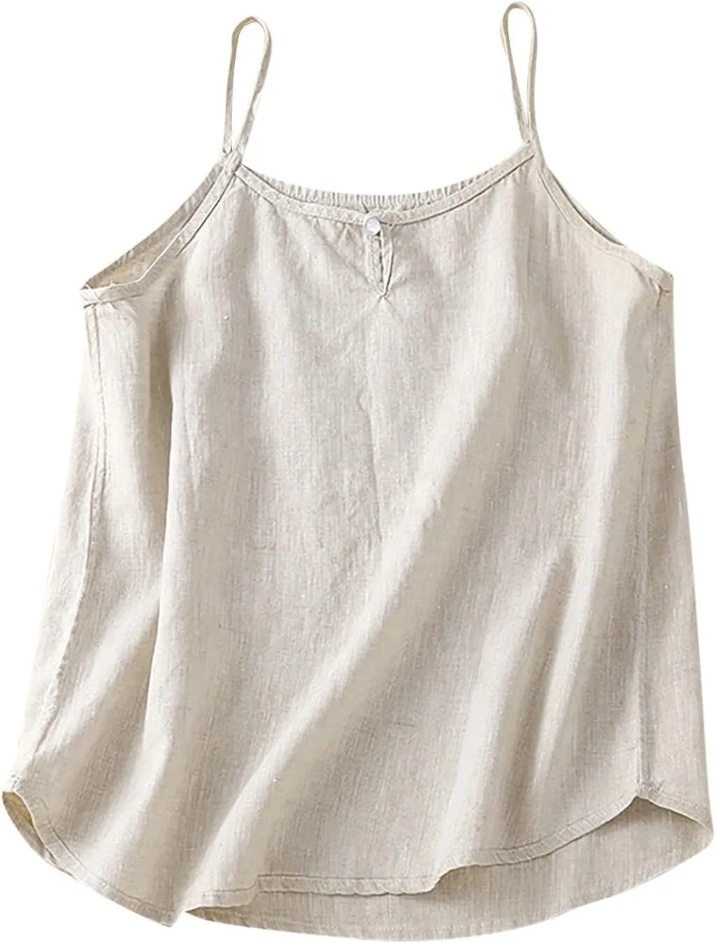 Womens Cotton Linen Tank Tops Sleeveless Summer Strap Top Casual Cami Tees Sexy Spaghetti Strap Blouses Shirts