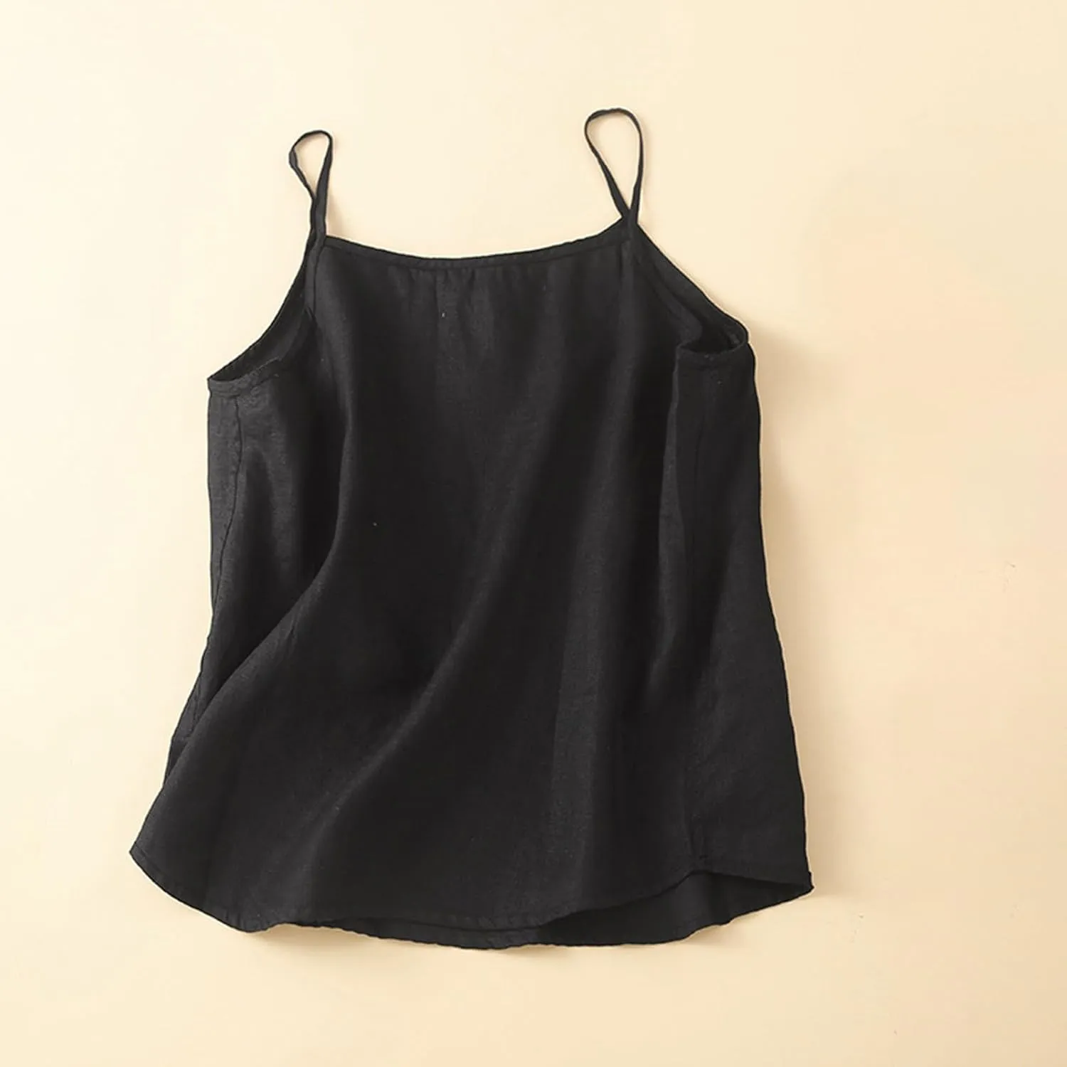 Womens Cotton Linen Tank Tops Sleeveless Summer Strap Top Casual Cami Tees Sexy Spaghetti Strap Blouses Shirts