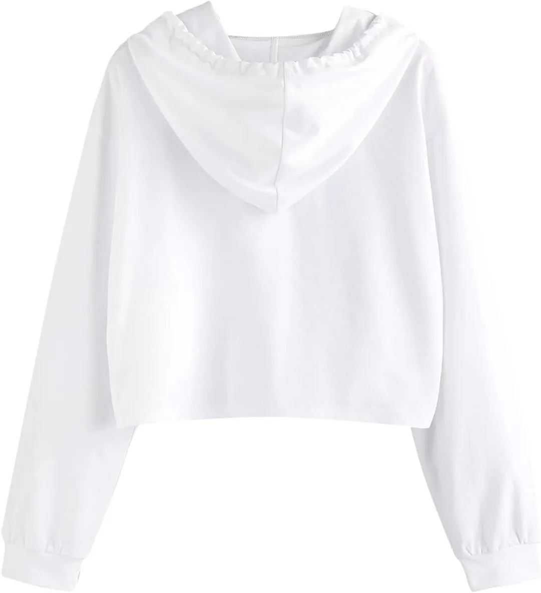 Womens Cropped Hoodies Fall 2024 Casual Solid Cat Print Hooded Sweatshirt Drawstring pullover Tops