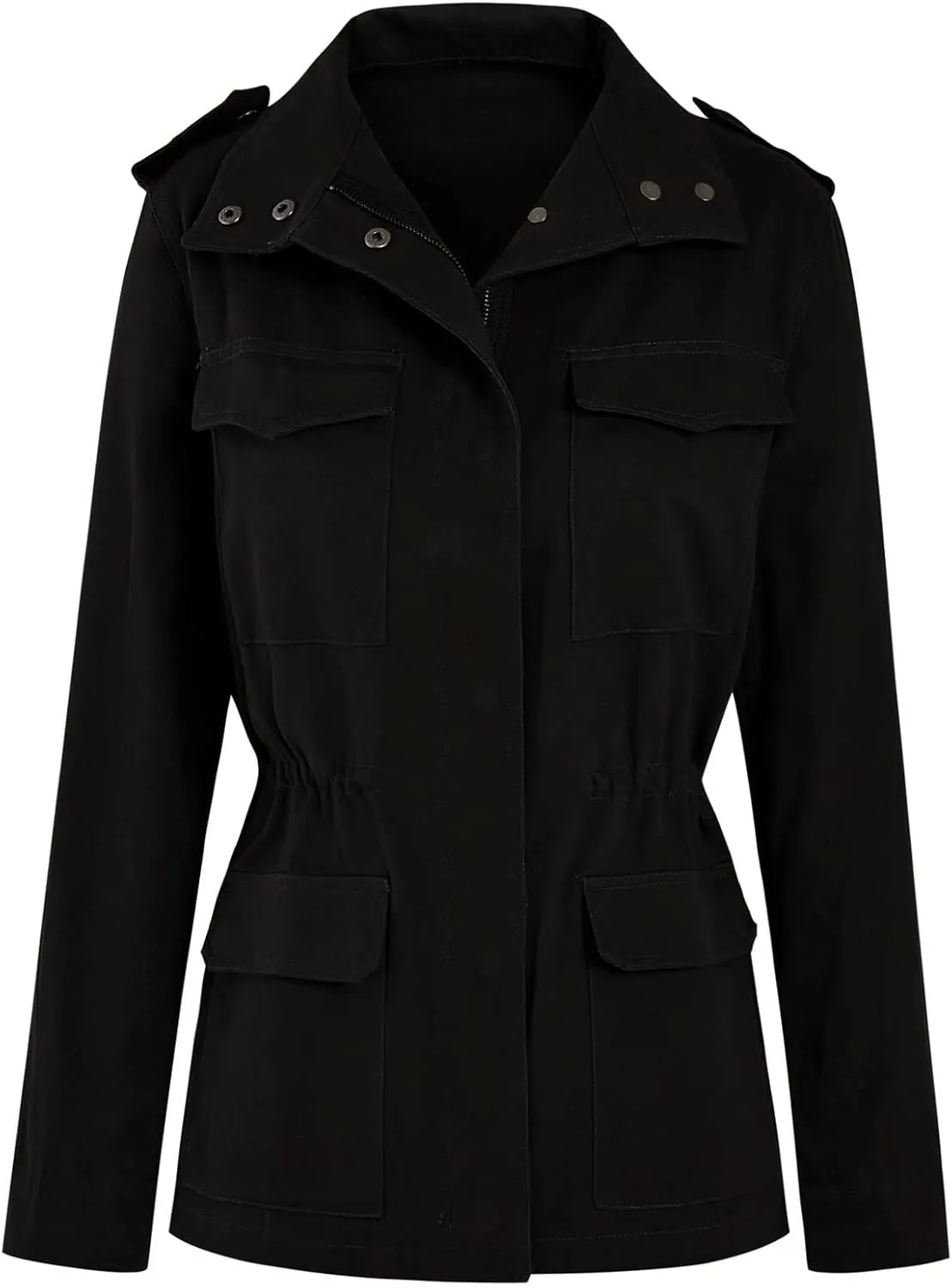 Womens Daily Fall Regular Sleeveless Vest Military Anorak Zip Up Lightweight Hoodies Jacket with Pockets