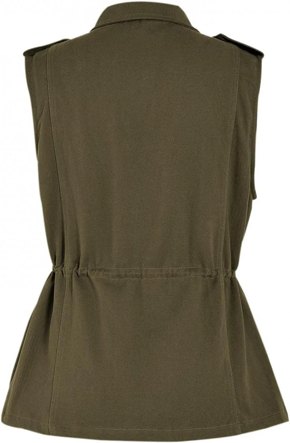 Womens Daily Fall Regular Sleeveless Vest Military Anorak Zip Up Lightweight Hoodies Jacket with Pockets