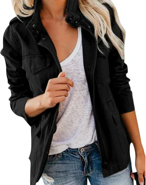 Womens Daily Fall Regular Sleeveless Vest Military Anorak Zip Up Lightweight Hoodies Jacket with Pockets