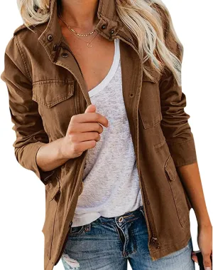 Womens Daily Fall Regular Sleeveless Vest Military Anorak Zip Up Lightweight Hoodies Jacket with Pockets