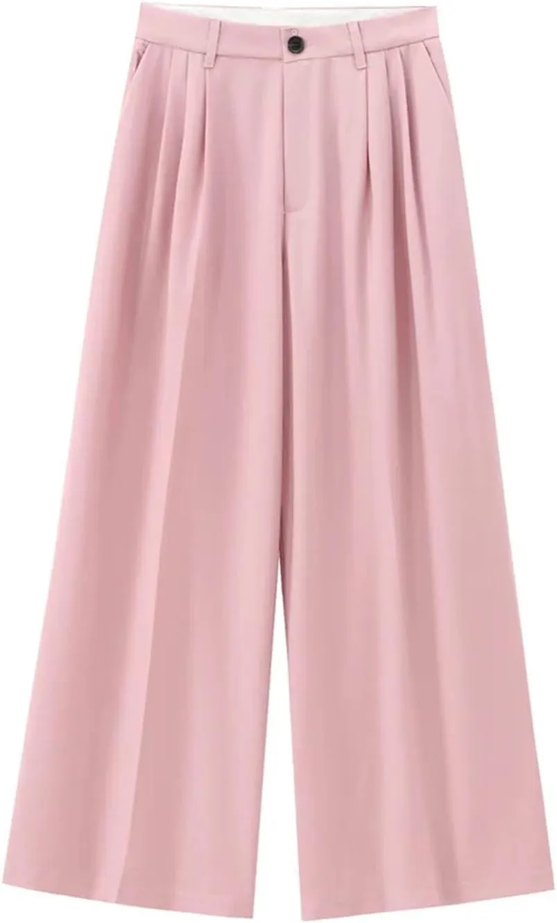Women's Fashion Casual Loose Comfortable Straight Leg Wide Leg Pants Casual Loose Wide Leg Pants
