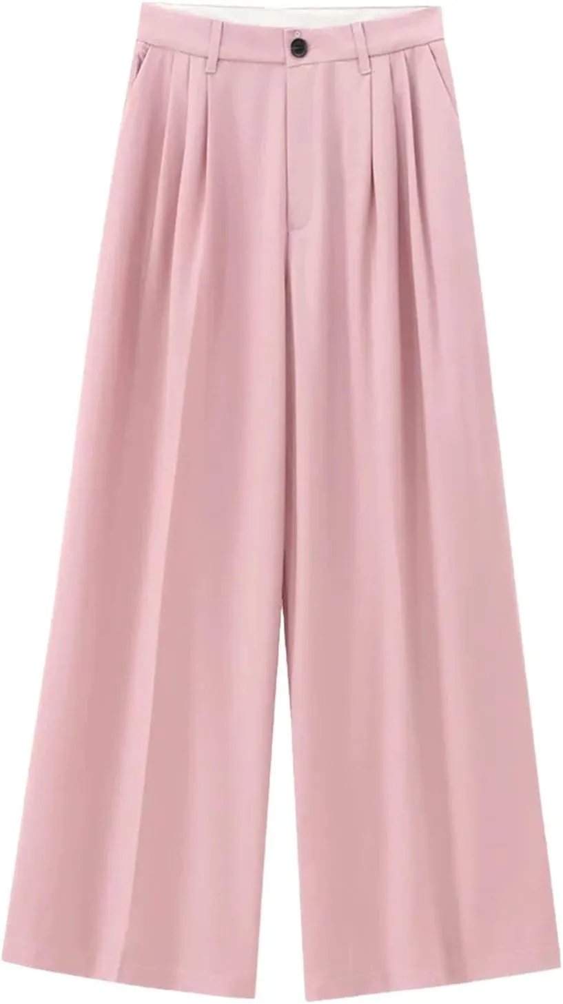 Women's Fashion Casual Loose Comfortable Straight Leg Wide Leg Pants Casual Loose Wide Leg Pants