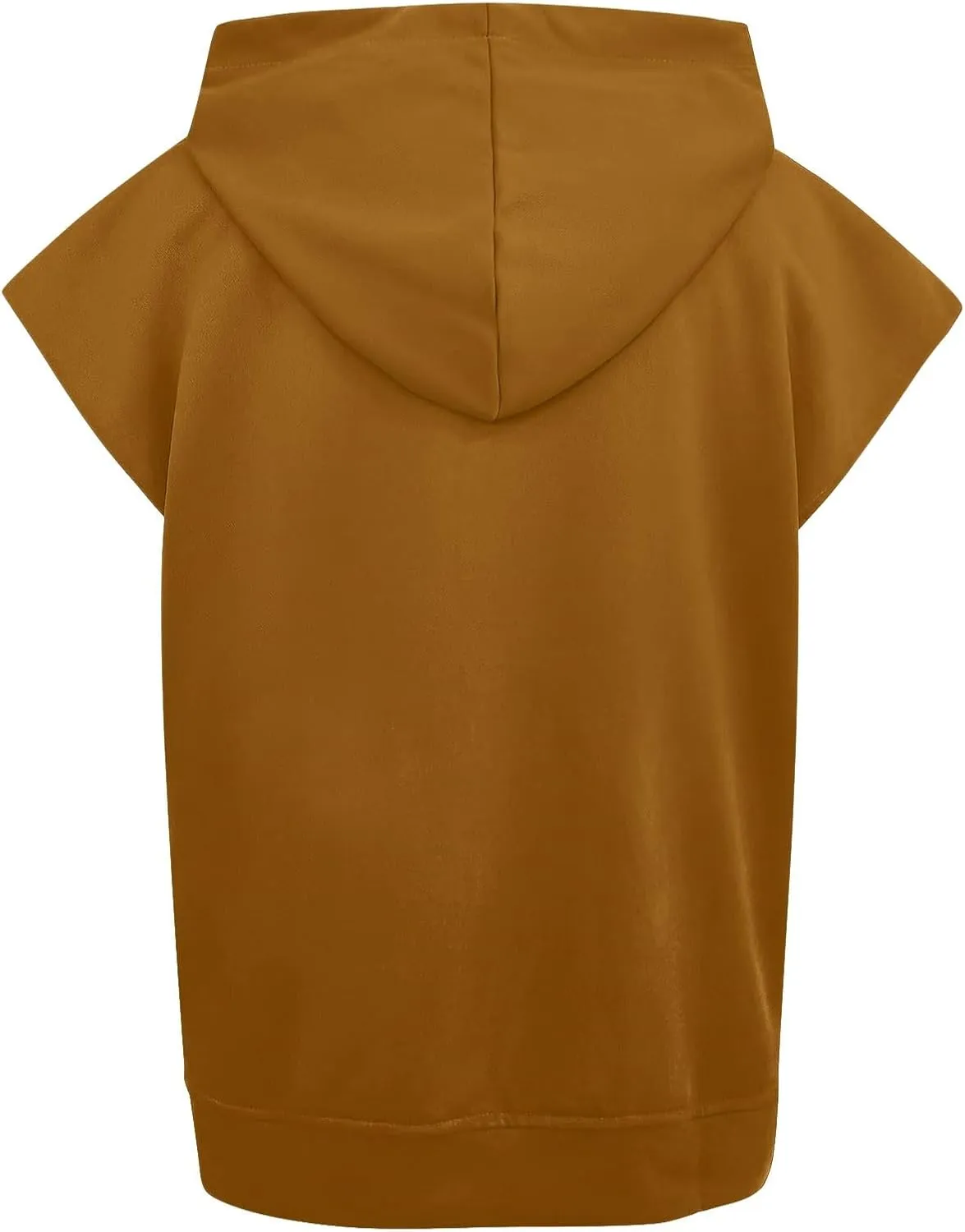 Women'S Fashion Solid Hoodies Sweatshirts Sleeveless Drawstring Oversized Tops Cropped Hoodies for Women