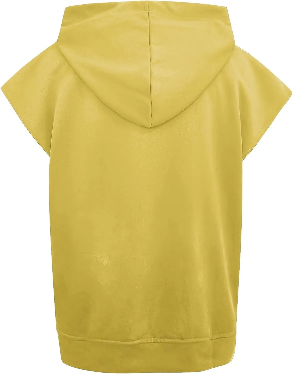 Women'S Fashion Solid Hoodies Sweatshirts Sleeveless Drawstring Oversized Tops Cropped Hoodies for Women