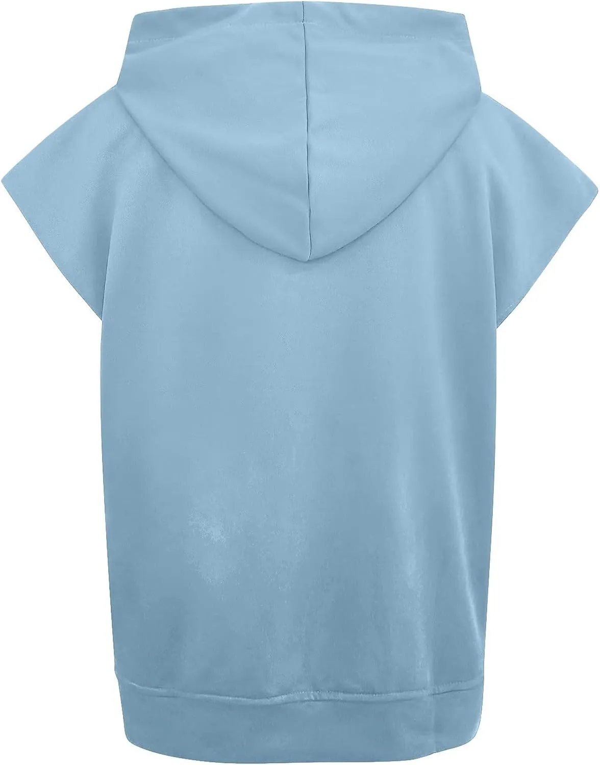 Women'S Fashion Solid Hoodies Sweatshirts Sleeveless Drawstring Oversized Tops Cropped Hoodies for Women