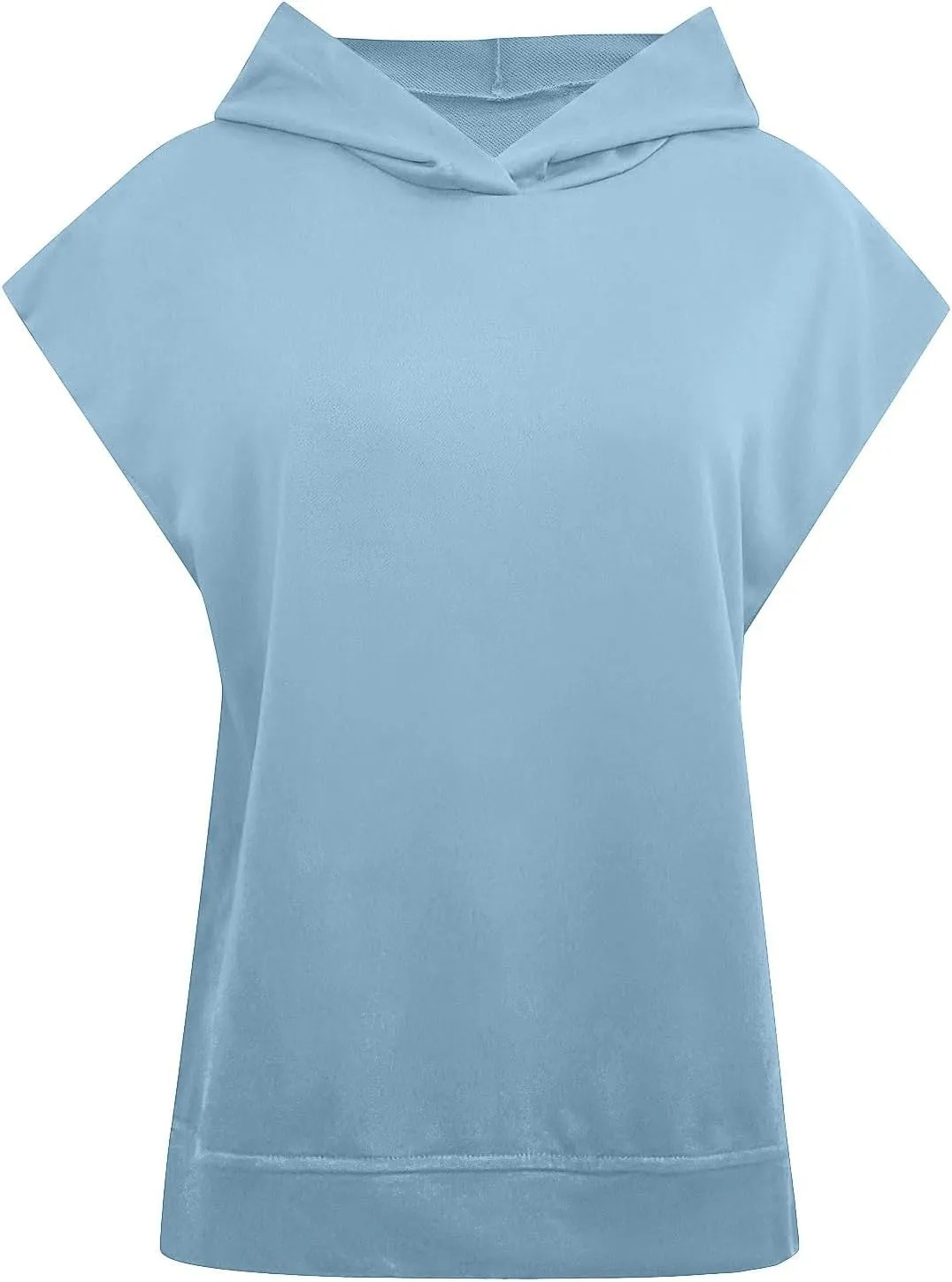 Women'S Fashion Solid Hoodies Sweatshirts Sleeveless Drawstring Oversized Tops Cropped Hoodies for Women