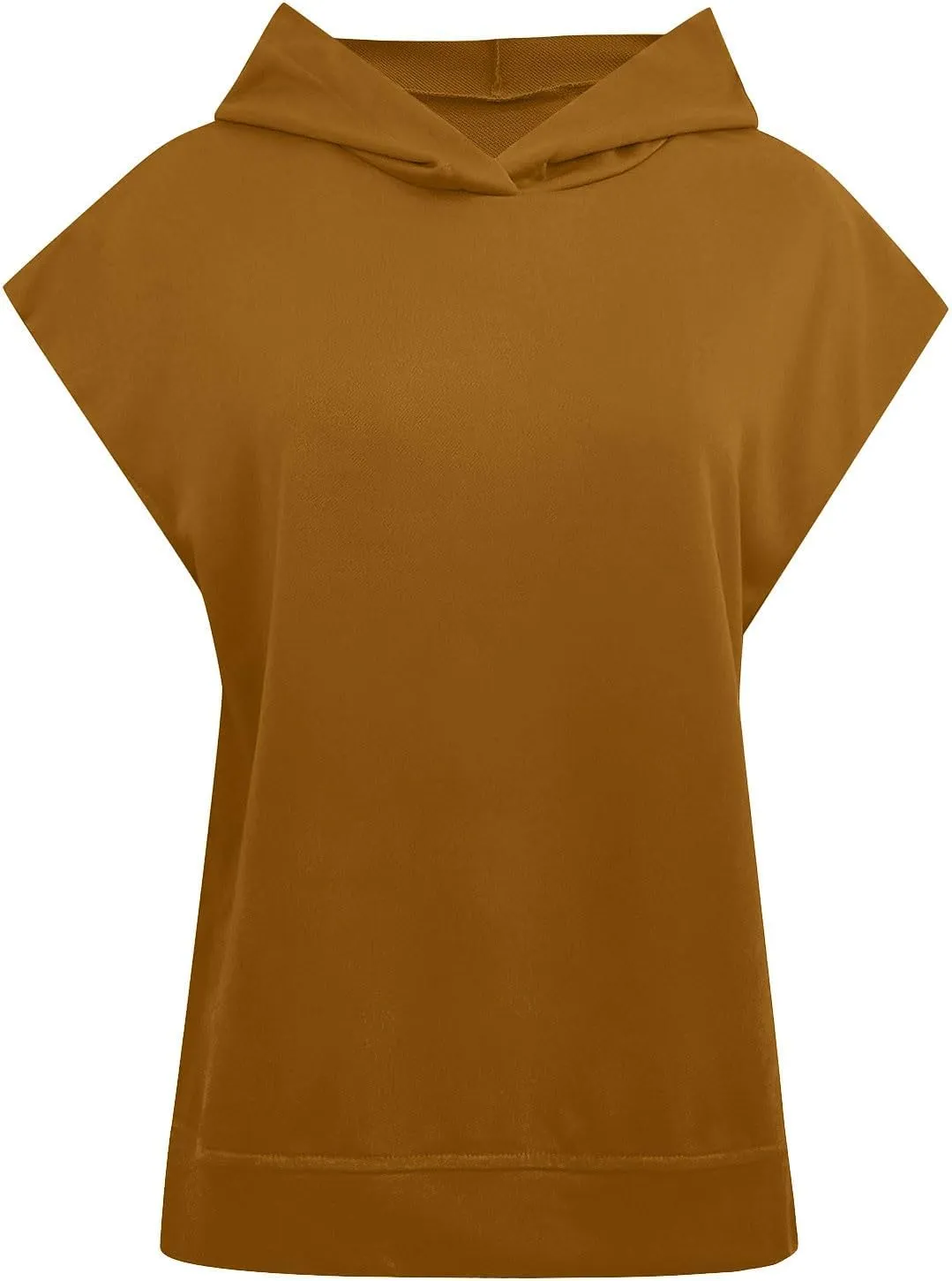 Women'S Fashion Solid Hoodies Sweatshirts Sleeveless Drawstring Oversized Tops Cropped Hoodies for Women