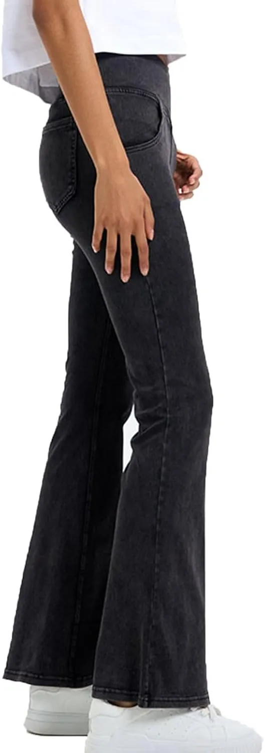 Women's High Waisted Jeans Yoga Trousers Workout Hiking Stretch Elastic Waist Fall Ankle Denim Pant