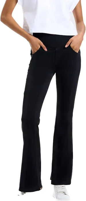 Women's High Waisted Jeans Yoga Trousers Workout Hiking Stretch Elastic Waist Fall Ankle Denim Pant