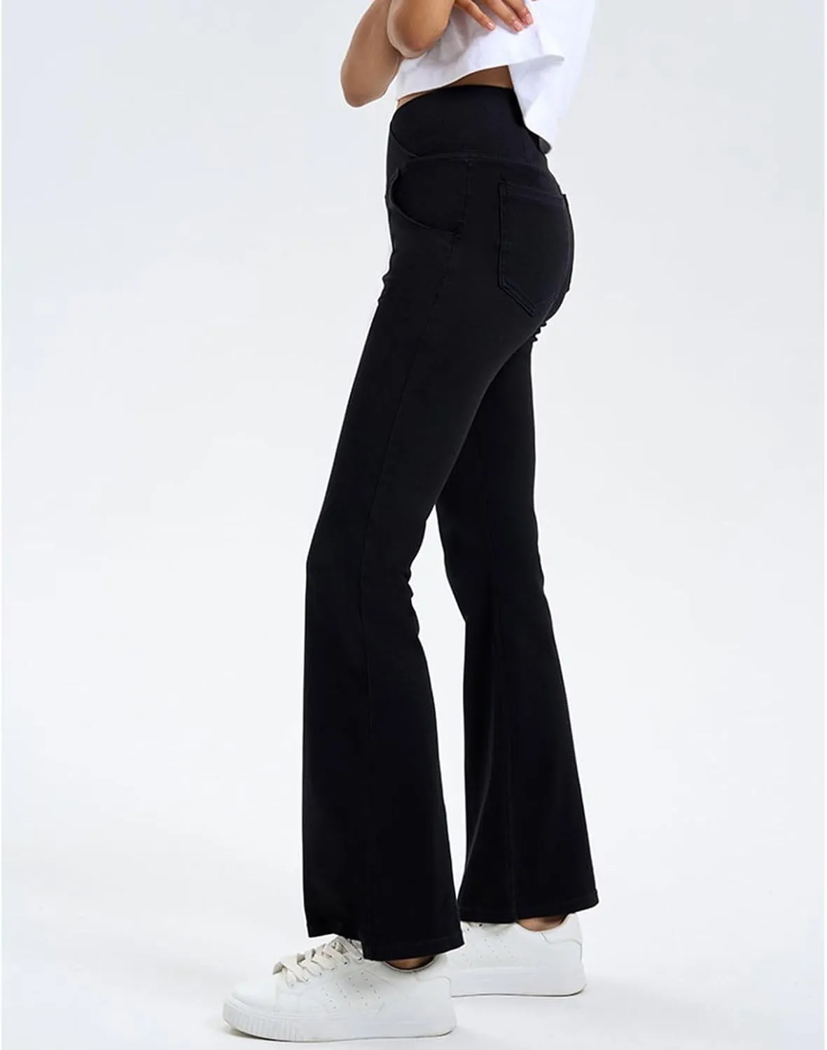 Women's High Waisted Jeans Yoga Trousers Workout Hiking Stretch Elastic Waist Fall Ankle Denim Pant