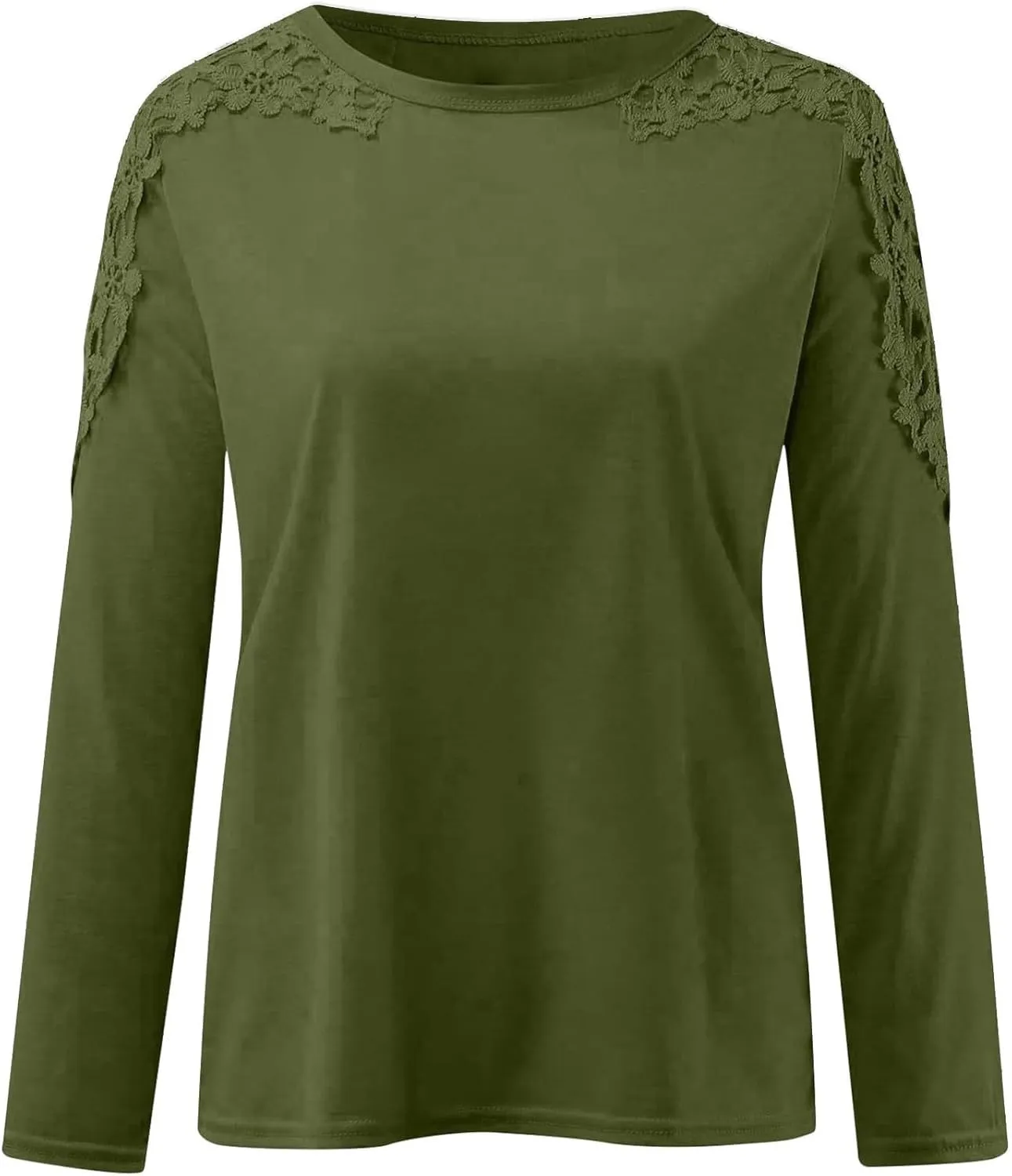Womens Lace Crochet Tunic Tops Loose Fit Dressy Casual Short Sleeve Floral Long Sleeve Blouses Shirts Pullovers