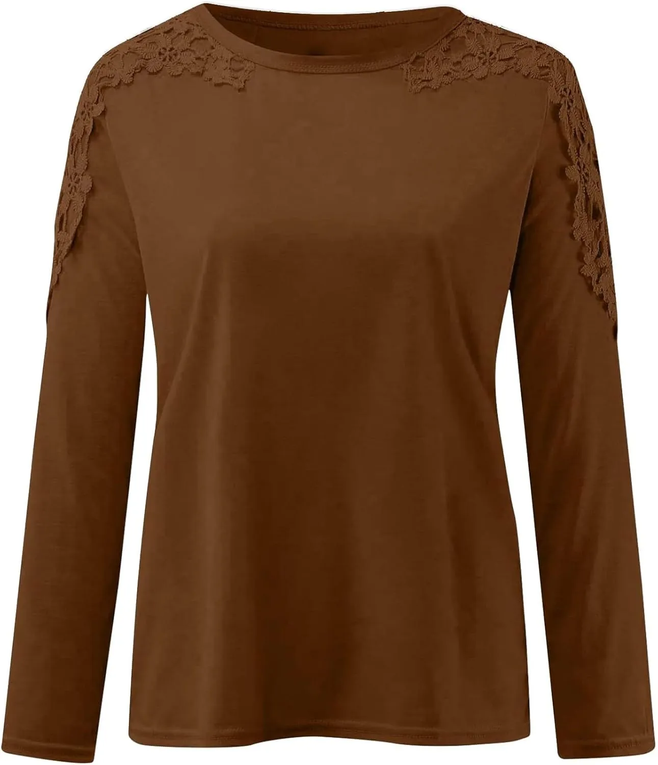 Womens Lace Crochet Tunic Tops Loose Fit Dressy Casual Short Sleeve Floral Long Sleeve Blouses Shirts Pullovers