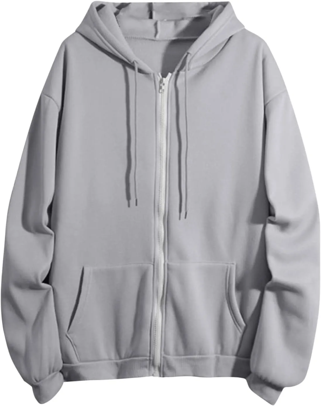 Women's Lightweight Hoodies Full Zip Up Oversized Sweatshirts with Pockets Long Sleeve Thick Casual Hooded Jackets