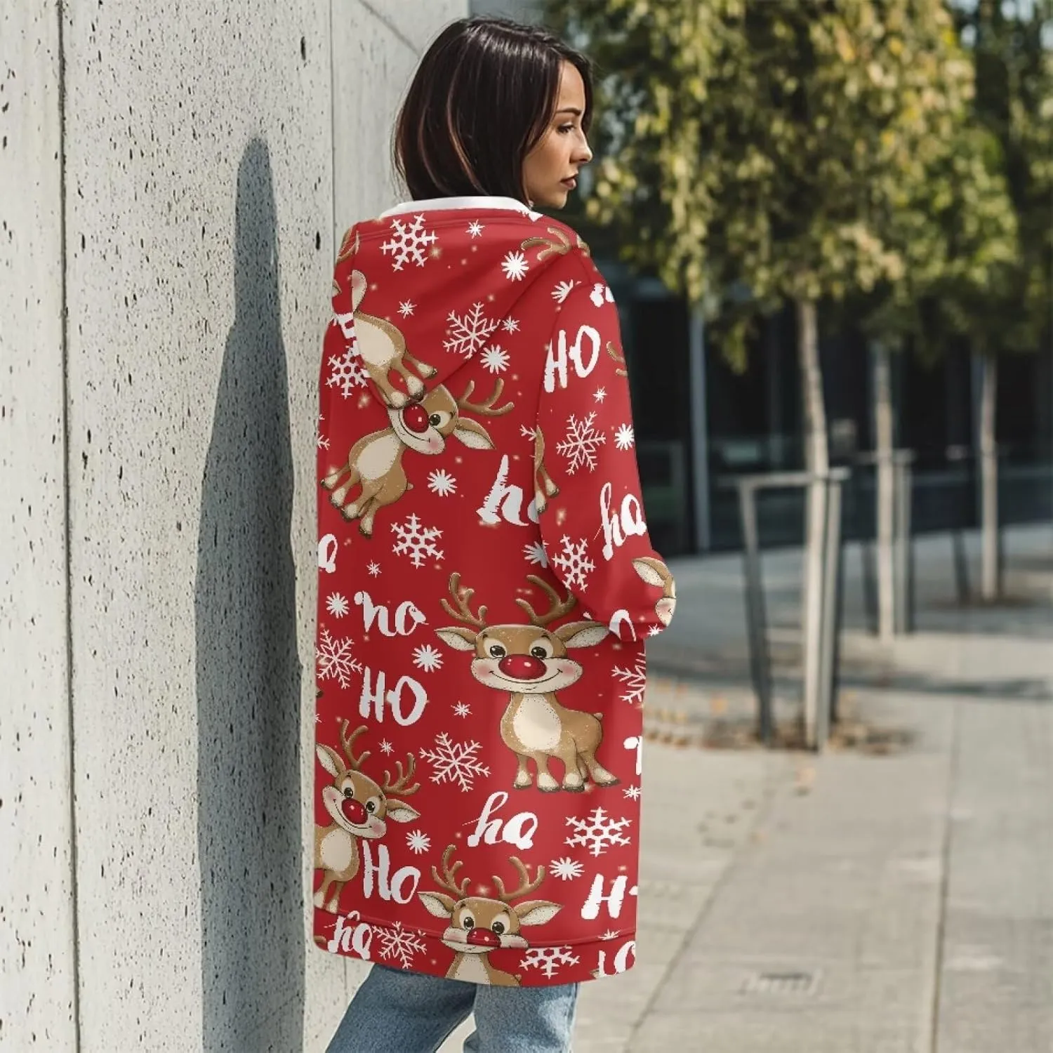 Womens Lightweight Hoodies with Pockets Zip Up Knee Length Jacket Coat Sweatshirts Trendy Casual Outwear Coats