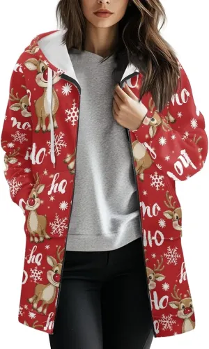 Womens Lightweight Hoodies with Pockets Zip Up Knee Length Jacket Coat Sweatshirts Trendy Casual Outwear Coats