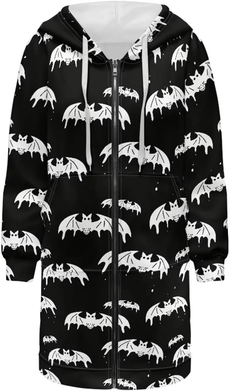 Womens Lightweight Hoodies with Pockets Zip Up Knee Length Jacket Coat Sweatshirts Trendy Casual Outwear Coats