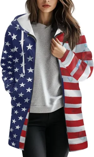 Womens Lightweight Hoodies with Pockets Zip Up Knee Length Jacket Coat Sweatshirts Trendy Casual Outwear Coats