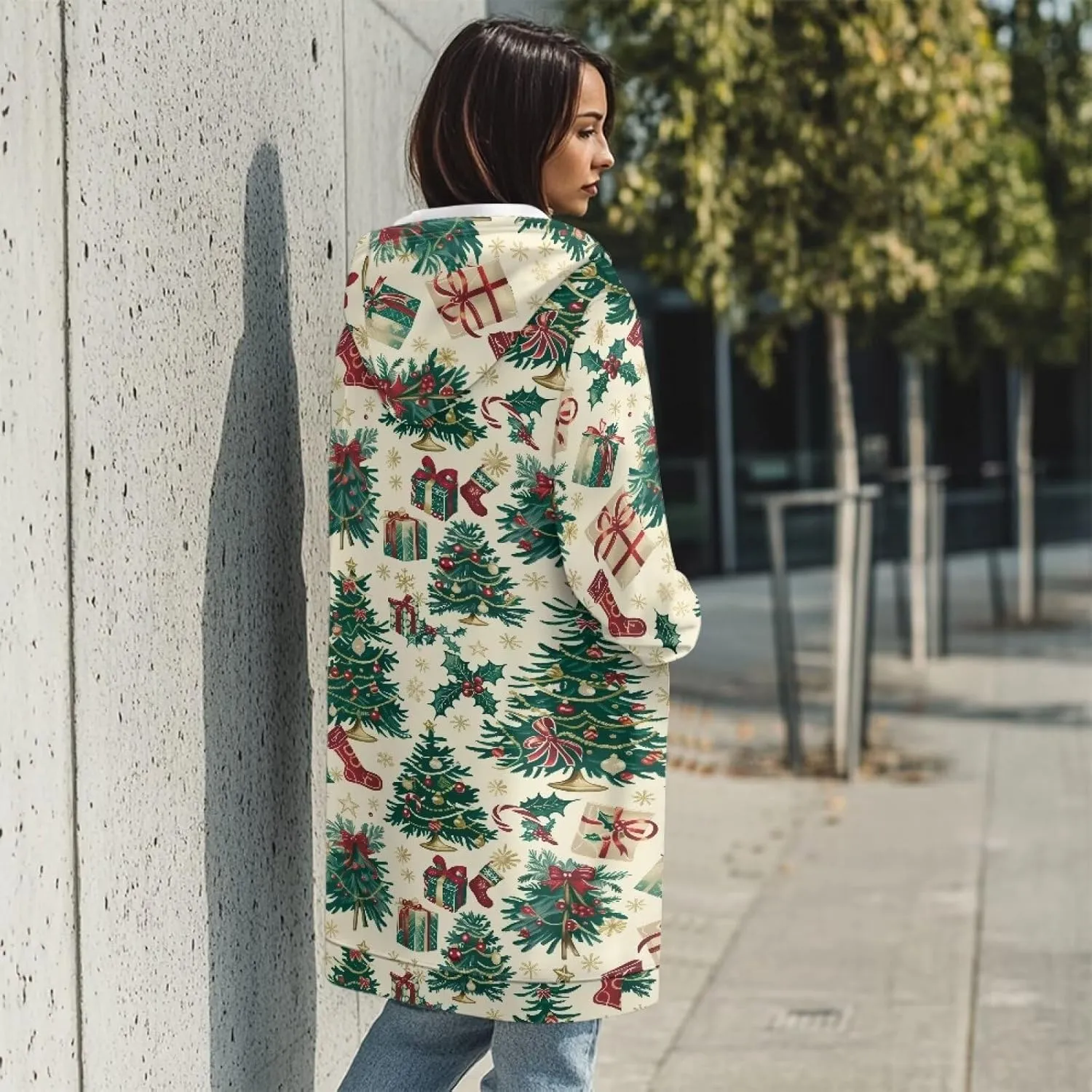 Womens Lightweight Hoodies with Pockets Zip Up Knee Length Jacket Coat Sweatshirts Trendy Casual Outwear Coats
