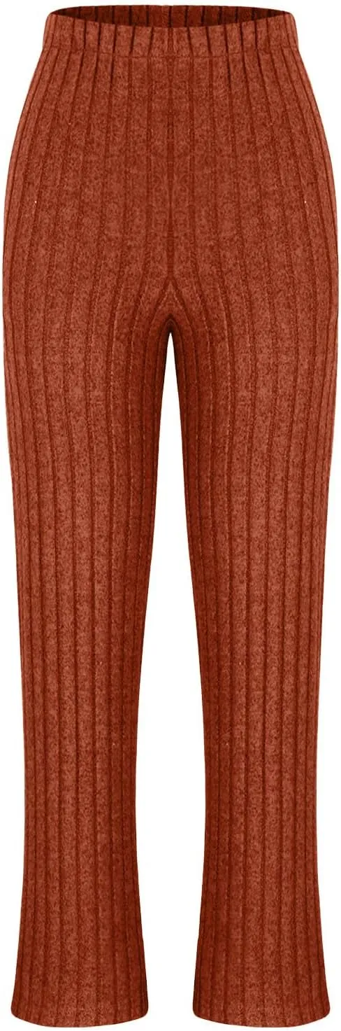 Womens Lounge Sets Solid 2 Piece Outfits with Long Sleeve Tops and Wide Leg Sweatpants Loose Fit Casual Set