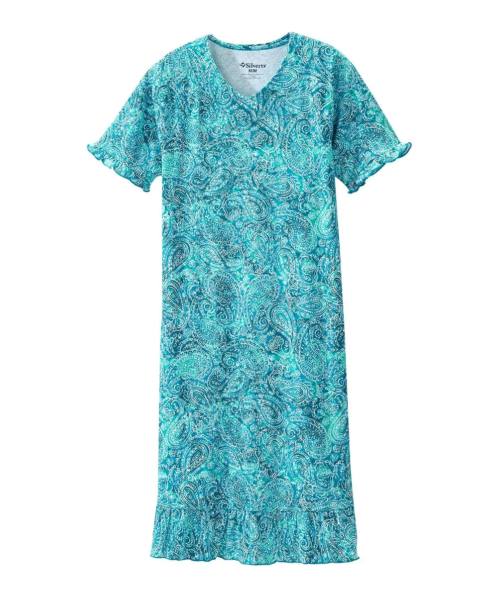 Women's Open Back Ruffle Hospital & Home Care Gown