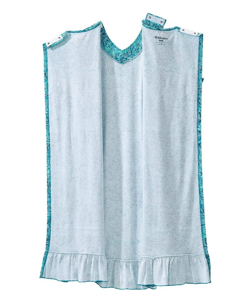 Women's Open Back Ruffle Hospital & Home Care Gown